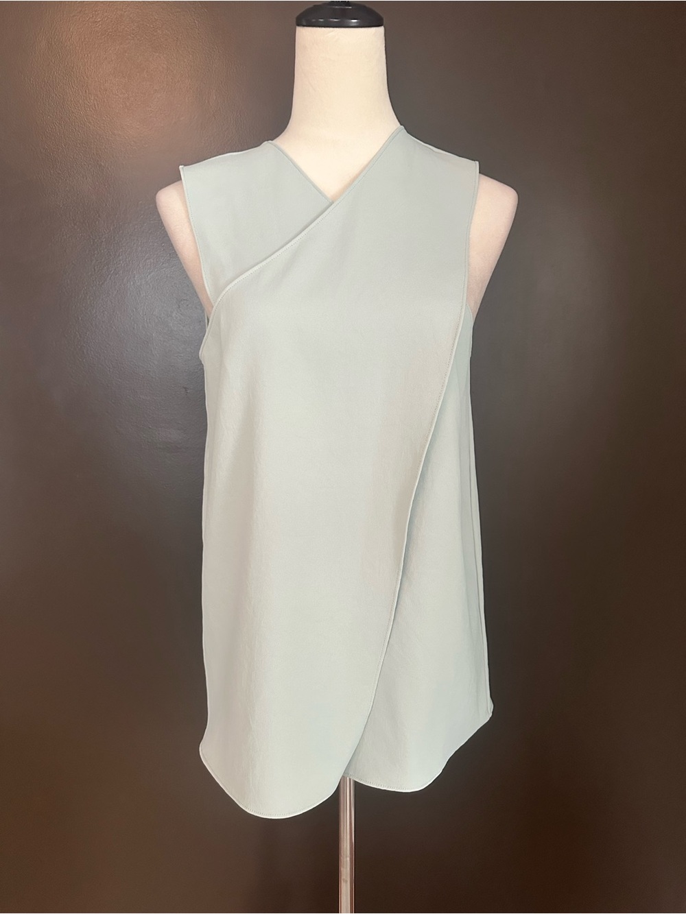 TIBI Wrap Front Sleeveless Vneck Slim Fit Top Size 6